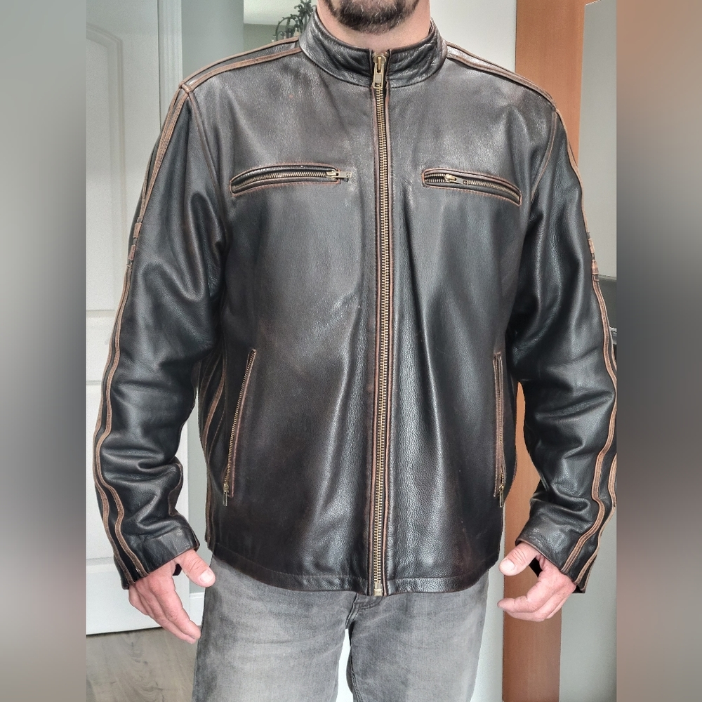 Black Rivet Leather coat